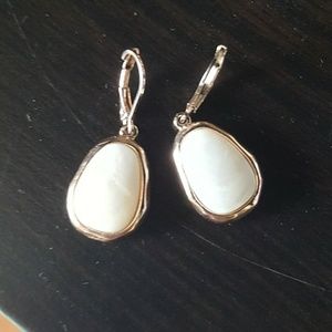 Rose gold white stone earrings